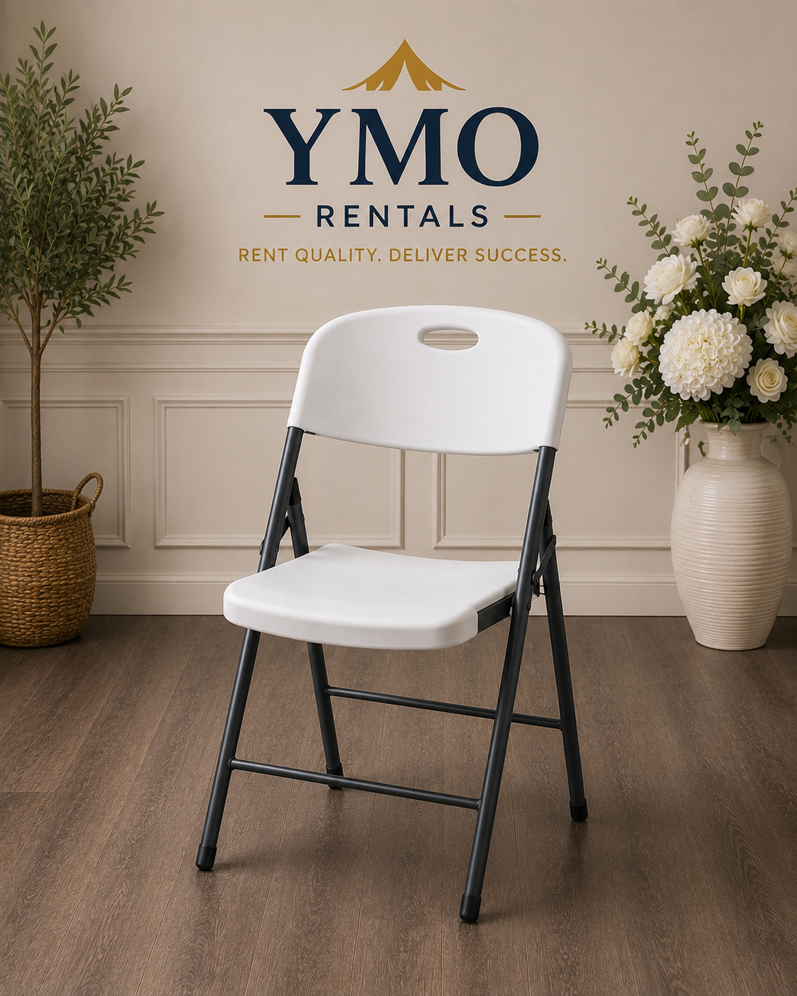 white folding chairs